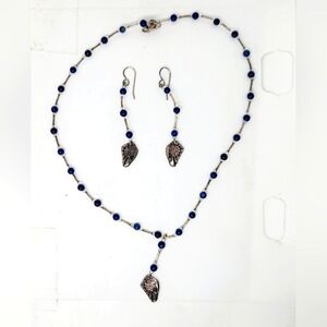Artisan Blue and Silver Necklace Set